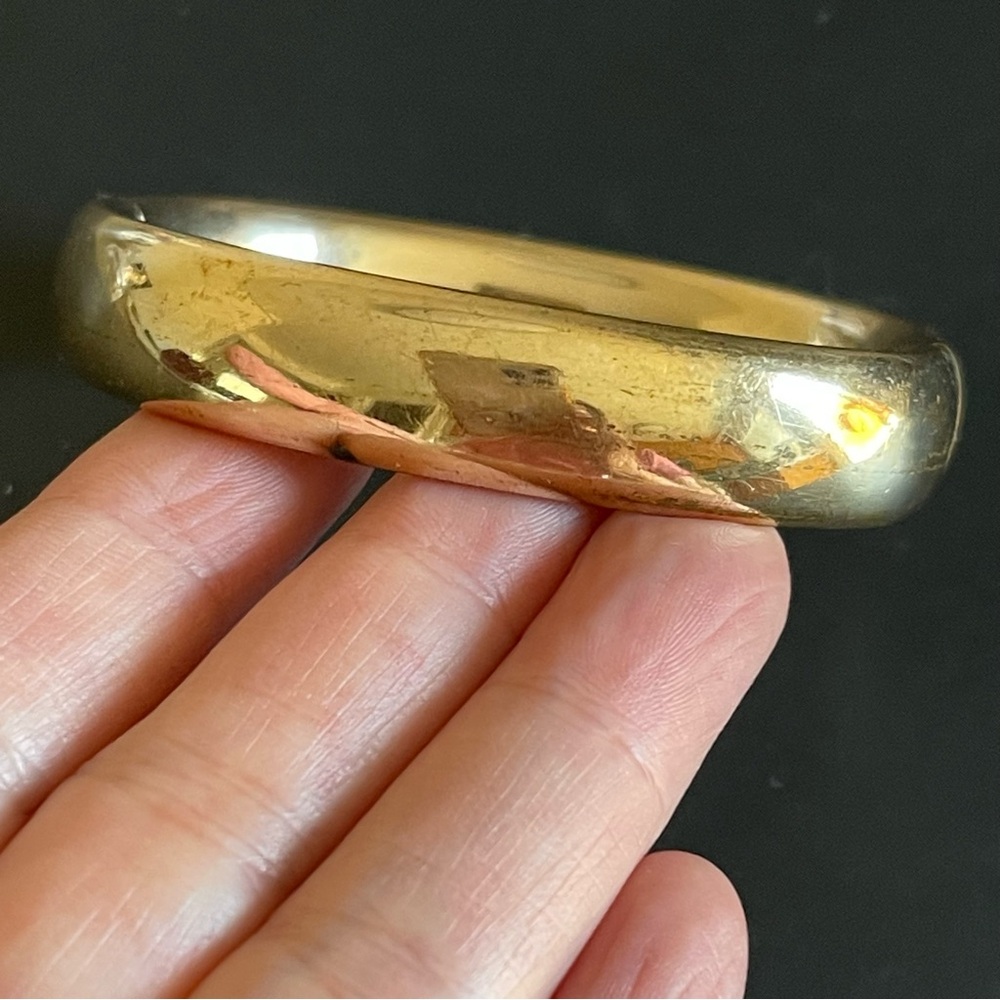 Vintage E.J.Co. Gold filled Engraved Monogram Bangle Bracelet - Picture 2 of 12